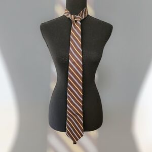 Phillipe Longet Vintage Men's Striped Silk Tie